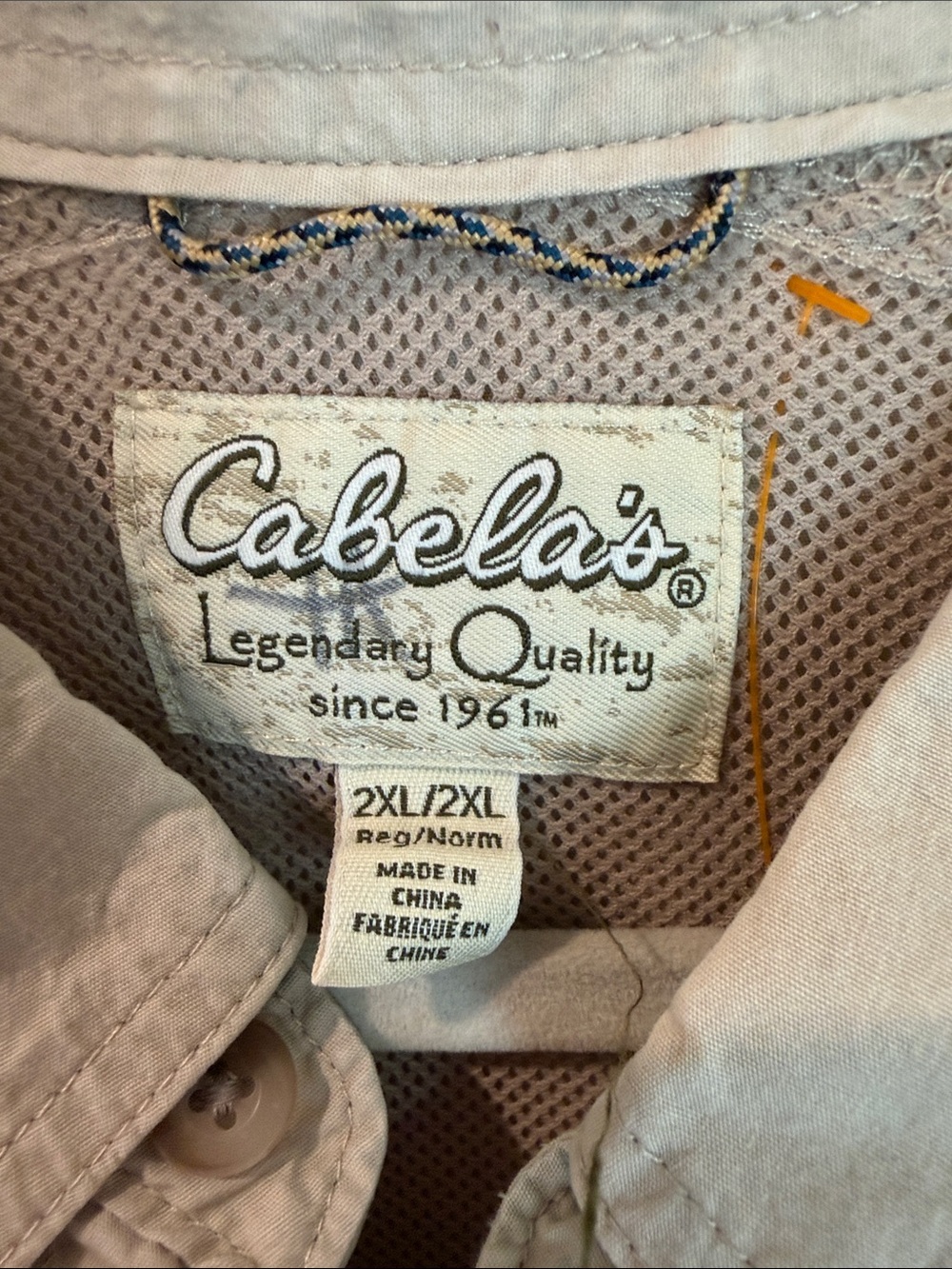 Cabela's Men's Tan Button-Front Utility Shirt XXL - Picture 3 of 7